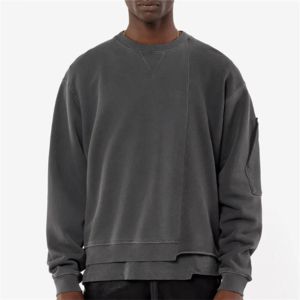 Sudadera Vintage de Alta Gama con Efecto Desgastado, Unisex, Manga Raglán, Bordada, Color Sólido, para Uso Casual Transfronterizo - Product Image 3