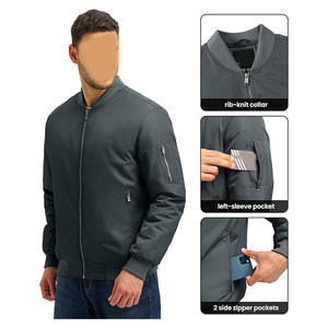 Men's Onion Quilted Bomber Jacket Winter <b>Padded</b> Windbreaker <b>Waterproof</b> Satin Zip Up Flight Varsity <b>Coat</b> with 4 Pockets Stylish - Product Image 4