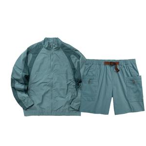 High Quality <b>Lightweight</b> Hooded Windbreaker Short Set Zipper Jacket Satin Jogger Shorts Unisex Winter Running Exercise Quick Dry - Product Image 4