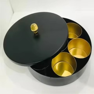 Smart Metal Spice Organizer Container with Decorative Lid Kitchen <b>Masala</b> Storage <b>Box</b> for Herbs Seasoning Cooking - Product Image 6