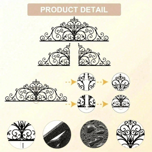 CIFbuy Scultura Floreale Gotica Vintage in Metallo, Decorazione Murale Romantica Scura per Halloween e Natale, Servizio di Ritiro Disponibile - Product Image 3