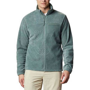 Veste polaire à col montant entièrement zippée, chaude pour l'hiver, couleur unie, respirante, séchage rapide, couleur personnalisée, logo sur le devant - Product Image 1