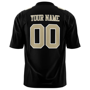 Camiseta de Fútbol Americano Negra de Alta Calidad, Personalizada, Absorbente de Sudor, 100% Poliéster, para Hombres, Mujeres y Niños - Product Image 2