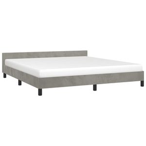 Estructura de cama de terciopelo gris claro California King sin colchón - Product Image 3