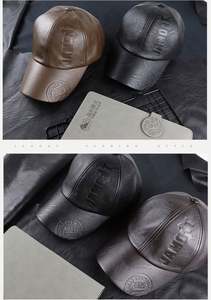 Gorra de Béisbol de Cuero PU con Estampado Jamont en Relieve, Cálida y Moderna para Otoño-Invierno 2022, para Hombres, Deportes al Aire Libre, Venta al Por Mayor en Stock - Product Image 5