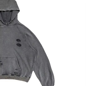 Hoodies à fermeture éclair sur mesure, service OEM, pour l'hiver, coupe oversize, grammage lourd, couleur unie, effet délavé à l'acide, vieilli et décoloré par le soleil - Product Image 3