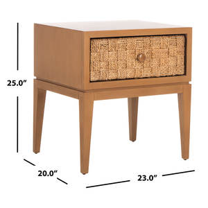 Mesita de noche tejida elegante de mimbre/ratán para dormitorio de 23 pulgadas - Product Image 4