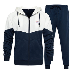 ชุดวอร์มซิปเต็มตัวพร้อมโลโก้สั่งทำขายดีสำหรับผู้ชาย ชุดวอร์มซิปเต็มตัวสองชิ้นสำหรับผู้ชาย ดีไซน์ล่าสุด ชุดวอร์มแขนยาว - Product Image 1