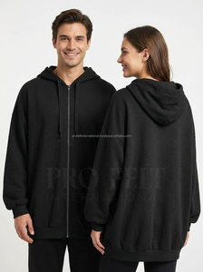 Sweat-shirts à capuche surdimensionnés 100% coton, imprimés sur mesure, vente en gros, streetwear, fermeture éclair, hiver, automne, décontractés - Product Image 6