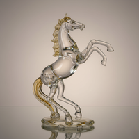 Figura de Caballo de Vidrio Soplado a Mano - Diseño Elegante y Duradero para Decoración del Hogar, Edición Día de la Tierra y Año Nuevo