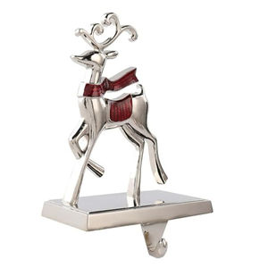 Atractivo Soporte de Metal para Calcetines Navideños con Diseño de Reno, Decoración Vintage para Chimenea, Adorno Invernal para el Hogar - Product Image 1