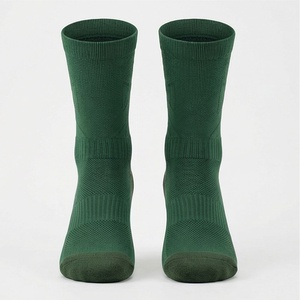 Green Crew <b>Socks</b> Solid Color Knitted Breathable Regular Style for Adults Casual Daily Use - Product Image 1