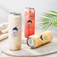 Boîtes de boisson transparentes en PET avec logo personnalisé, contenants en plastique transparent de 250 ml, 330 ml, 500 ml pour l'emballage et la fermeture de boissons et de gâteaux