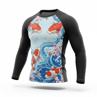 Rashguard de compression respirant et anti-déchirure pour MMA/BJJ, idéal pour la gym, le grappling et la boxe - Spandex/Nylon, manches longues