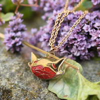 Bijoux en émail de vache à boeuf animal à la mode collier pendentif en argent massif pour enfant et femme