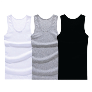 Débardeurs de sport sans manches pour hommes, coupe ajustée, respirants, en polyester/coton tricoté, avec logo personnalisé, à découpes, prix usine - Product Image 5
