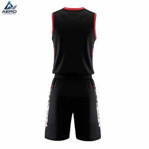 Uniforme de Baloncesto Deportivo con Contraste de Color Negro y Rojo, Sólido y Moderno, para Venta al Por Mayor, Servicio OEM, Buena Venta - Product Image 2