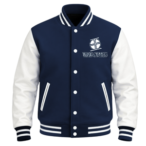 Veste universitaire décontractée pour homme, style baseball, avec manches longues, ourlet côtelé et fermeture à boutons-pression sur le devant - Product Image 1