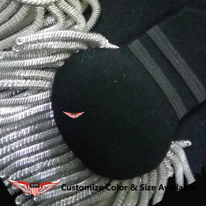 KEW French <b>Silver</b> Bullion Fringe Shoulder Boards Epaulettes Hand Embroidered Eco-Friendly Vintage Napoleonic Ceremonial <b>Jacket</b> - Product Image 2