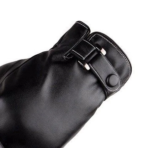 Wholesale Men's Winter Sports Leather <b>Gloves</b> <b>Touchscreen</b> Breathable Thermal Plain Style Outdoor Ski Use - Product Image 3