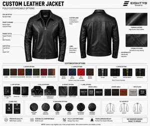 Veste moto en cuir véritable bleu pour homme avec fermeture éclair, col rabattable, coupe ajustée, vêtements d'hiver - Product Image 6