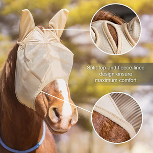 Horse Riding <b>Fly</b> <b>Mask</b> With Ears And Nose Protection Mesh Design For Sun And Insect Defense Horse Riding <b>Fly</b> <b>Mask</b> - Product Image 6