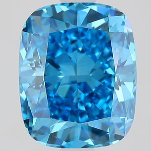 Diamant Gemver 2 carats, bleu vif fantaisie, taille coussin, cultivé en laboratoire, clarté VS, certifié IGI, excellente taille, pour la fabrication de bijoux - Product Image 1