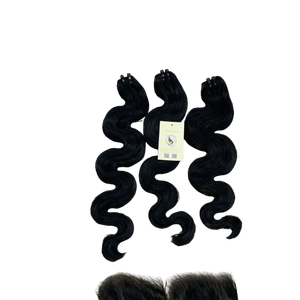 วิกผมดิบแบบเวียดนามพร้อมผมสีดำธรรมชาติ5x5 HD สำหรับต่อผมทอ - Product Image 1