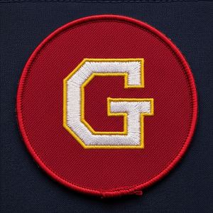 Parche de Bordado a Máquina Circular Personalizado para Ropa Masónica, Insignia de Hierro con Letra G en Rojo, Blanco y Dorado, Decoración para Ropa de la Francmasonería, Venta al por Mayor - Product Image 1