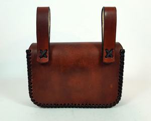 本革ブラウン編組レザーバッグホーンバイキングイノシシケルトイノシシ中世ユニークな手作り - Product Image 3