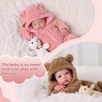 Poupées Reborn Babeside Lucy Carina 20 pouces jumelles avec tenue d'ours en peluche, corps en tissu, mini jouet doux, vente en gros d'usine OEM