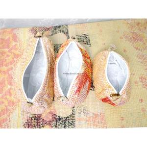 Wholesale 100% kantha Tassel Zipper Pouch 3-Piece set Vintage Large Eco-Friendly Portable Women's Cosmetic Organizer Bag Set - Product Image 4