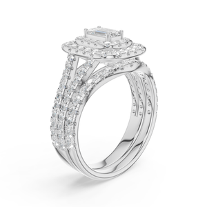 Bague de fiançailles pour femme en argent 925, sertie d'un diamant synthétique de laboratoire taille brillant, couleur E, certifiée EGL, collection de luxe pour mariage - Product Image 2