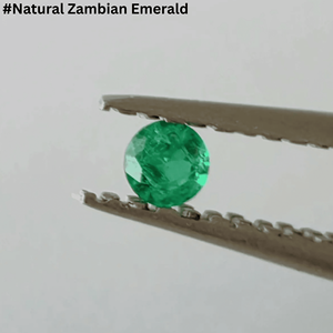 Émeraudes vertes zambiennes naturelles en vrac, taille ronde facettée, pour la création de bijoux, petites pierres de 1 mm à 3 mm. - Product Image 1