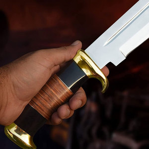 Couteau Bowie, grand couteau utilitaire pour la chasse et le camping en plein air, avec construction en acier inoxydable, poignée confortable - Product Image 6