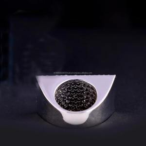 Bague Ronde Moissanite Personnalisée avec Lettre, Logo ou Nom, Style Rapper, Classique, Initiale Sertie de Pierres, Cadeau pour Homme, en Argent Sterling 925 - Product Image 2