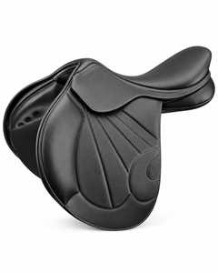 Selle d'équitation anglaise personnalisable – Artisanat en cuir de qualité supérieure, selle d'équitation anglaise en cuir noir faite à la main avec étriers - Product Image 1