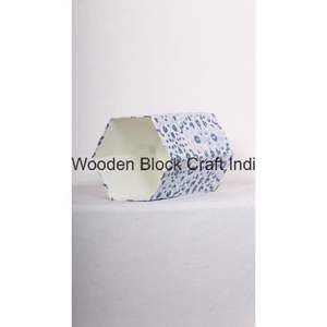 Poubelle décorative ouverte faite à la main en carton PP imprimé au bloc, avec enveloppe en tissu 100 % coton. - Product Image 3