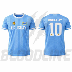 Camiseta de Fútbol de la Selección Nacional de Uruguay BLOODLINE INTERNATIONAL para Hombre Adulto, Azul Marino, con Estampado, Transpirable, de Poliéster - Product Image 6