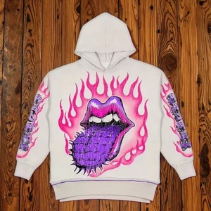 Hoodie unisexe de luxe de qualité supérieure, coupe ample, en coton personnalisé, délavé à l'acide, ourlet brut déchiré, imprimé DTG, en molleton bouclette, pour l'hiver - Product Image 1