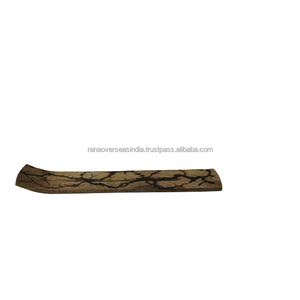 Quemador de incienso de madera con patrón artístico de vetas de madera quemada, bandeja larga para varillas de incienso, para yoga, meditación y decoración del hogar - Product Image 1