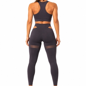 Ensemble de yoga deux pièces personnalisé pour femme – Leggings taille haute, vêtements de sport en tissu extensible, confort optimal, design flexible - Product Image 2