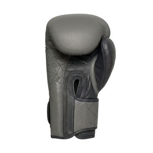 Gants de boxe gris mat Palm Design, équipement de protection, finition texturée, cuir respirant, gants de sport pour l'entraînement - Product Image 2