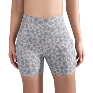 Hot Style Custom Logo Women High Waist Compression Yoga Shorts <b>Tummy</b> <b>Control</b> Gym Shorts - Product Image 2