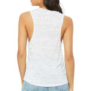 Camiseta sin mangas de punto blanca para mujer, cuello redondo, informal, color liso, transpirable, de secado rápido, longitud regular, sin mangas, poliéster/algodón - Product Image 5