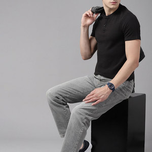 Everyday Wear <b>Waffle</b> Texture Comfortable Soft Fabric Classic Style T <b>Shirt</b> Lightweight Soft <b>Waffle</b> Knit Casual Style T <b>Shirt</b> - Product Image 4