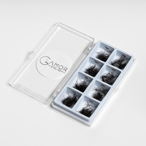 Volume russe cils plateau pré-fabriqué fibre de vison basse quantité minimale de commande 3D-16D C CC D curl boîte unique mix8 soie professionnelle Super noir foncé mat - Product Image 1