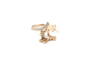 Anillo Clover Charm de Plata de Ley 925 con Diamantes Hechos a Mano en Oro Rosa - Anillo Apilable para Mujer - Product Image 5