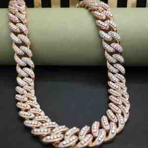 Elegante Cadena Cubana de 18MM con Incrustaciones de Moissanita en Plata de Ley para Joyería Hip Hop - Regalo Personalizado - Product Image 1