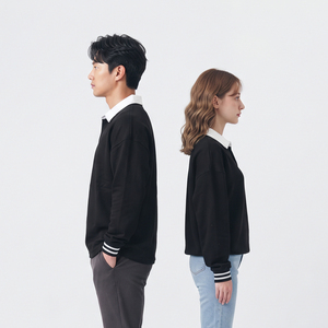 Polo unisexe ample en coton et polyester tricoté respirant pour l'été – Style décontracté et streetwear pour hommes et femmes - Product Image 3